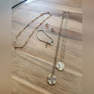 J.Crew & Gorjana Costume Jewelry Set Necklaces, Earrings, And Bracelet